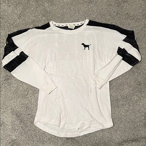 Victoria’s Secret black and white long sleeve shirt